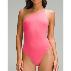 Lululemon Wundermost One-Shoulder Spaghetti Strap Bodysuit Pink